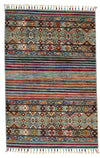 3x4 Light Blue and Multicolor Tribal Rug