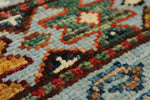 3x4 Light Blue and Multicolor Tribal Rug