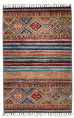 3x4 Gray and Multicolor Tribal Rug