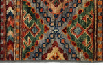 3x4 Gray and Multicolor Tribal Rug