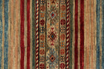 3x4 Light Camel and Multicolor Tribal Rug