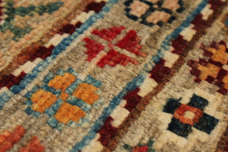 3x4 Light Camel and Multicolor Tribal Rug