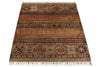 3x4 Light Camel and Multicolor Tribal Rug