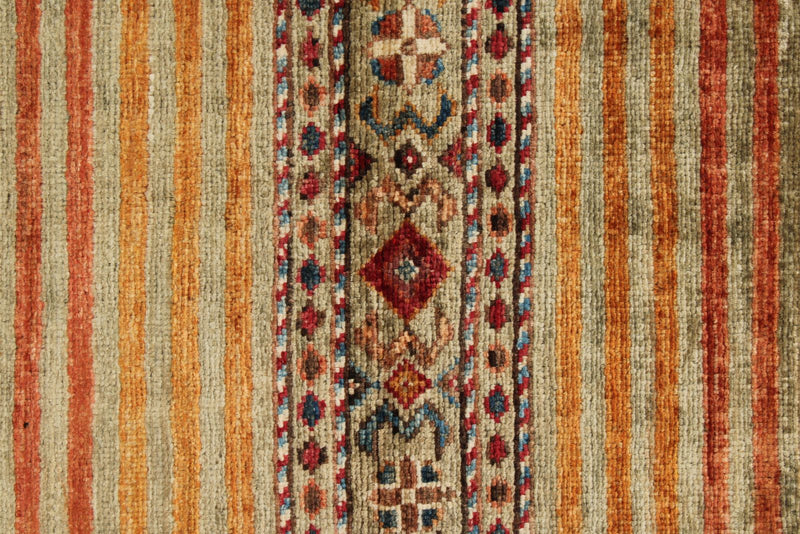 3x4 Light Camel and Multicolor Tribal Rug