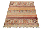 3x4 Camel and Multicolor Tribal Rug
