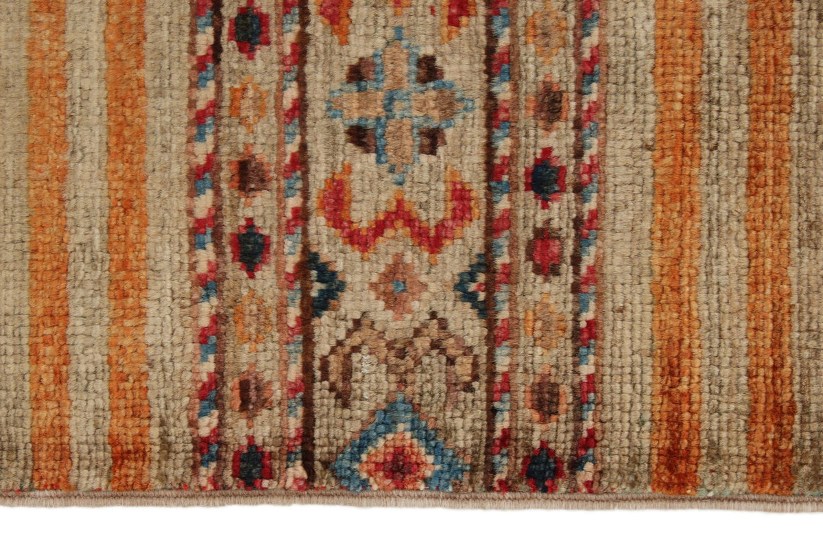 3x4 Camel and Multicolor Tribal Rug