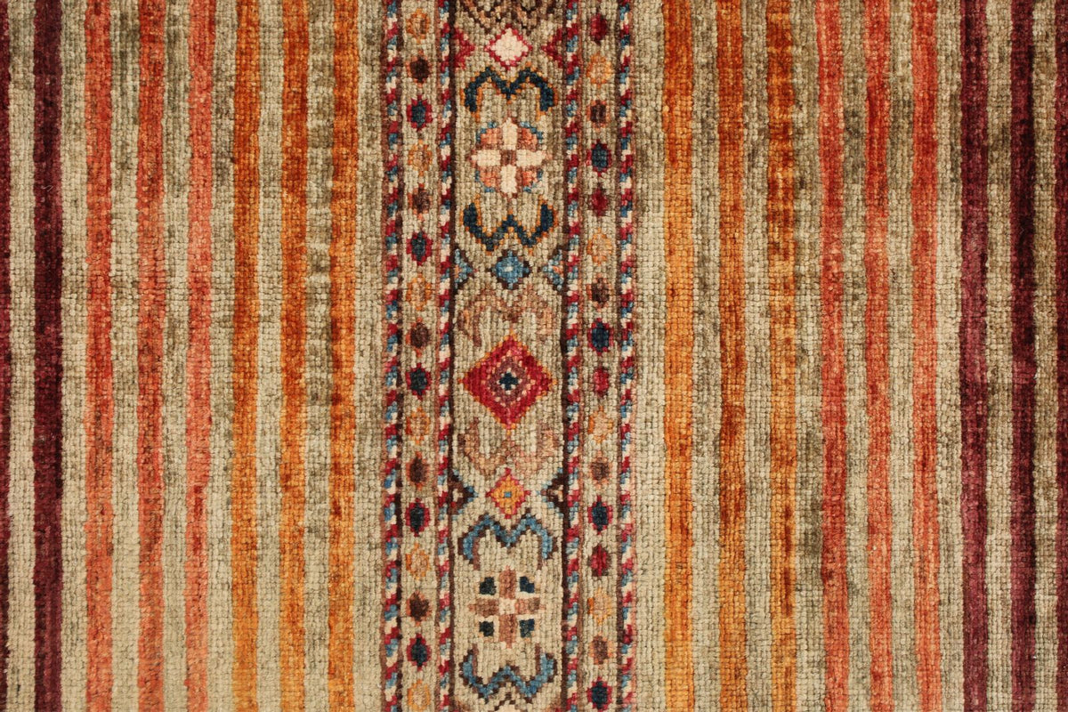 3x4 Camel and Multicolor Tribal Rug