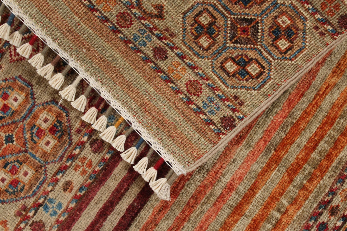 3x4 Camel and Multicolor Tribal Rug