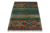 3x4 Turquoıse and Multicolor Tribal Rug