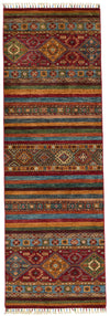 3x8 Brown and Multicolor Tribal Runner