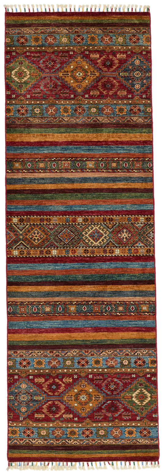3x8 Brown and Multicolor Tribal Runner