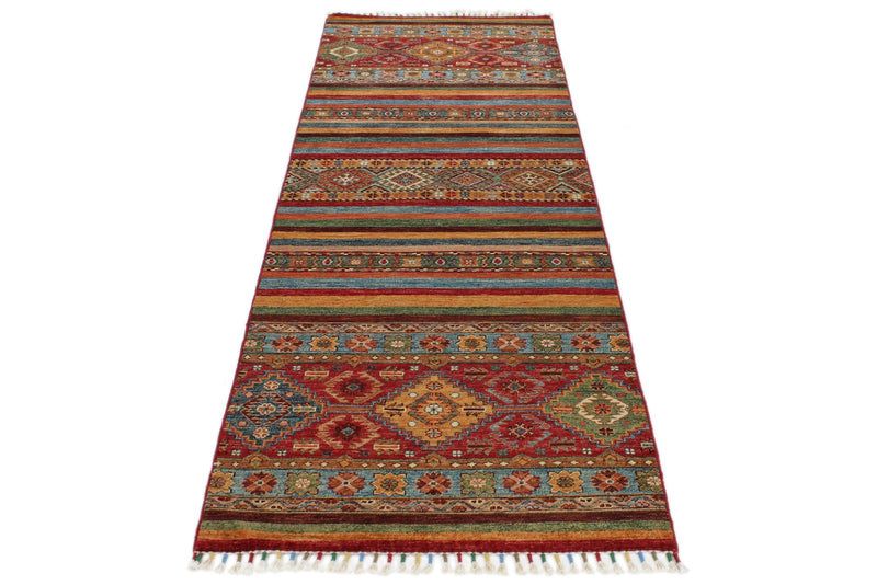 3x8 Brown and Multicolor Tribal Runner
