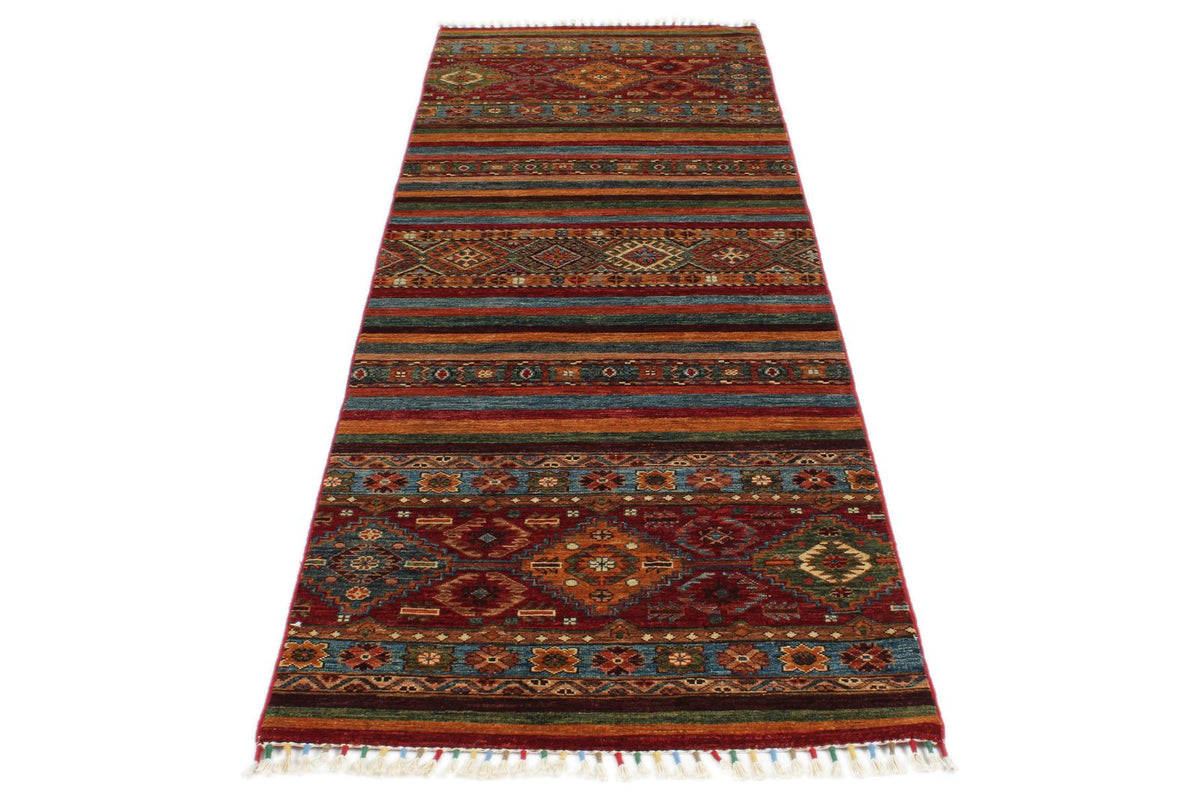 3x8 Brown and Multicolor Tribal Runner