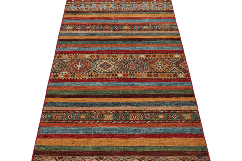 3x8 Brown and Multicolor Tribal Runner