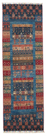 3x8 Blue and Multicolor Anatolian Traditional Runner