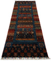 3x8 Blue and Multicolor Anatolian Traditional Runner