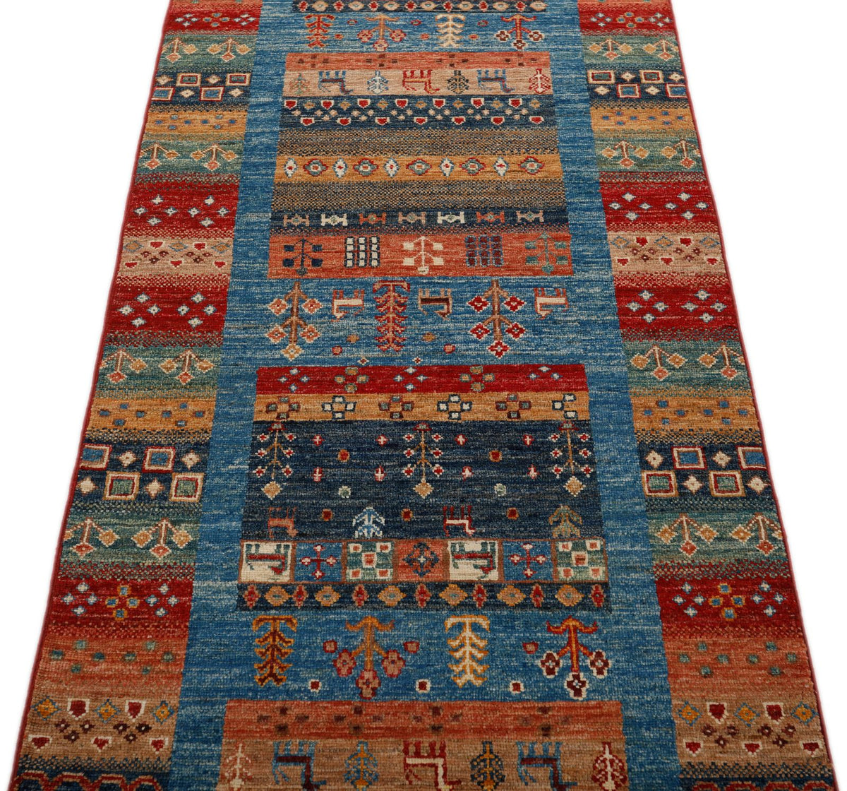3x8 Blue and Multicolor Anatolian Traditional Runner