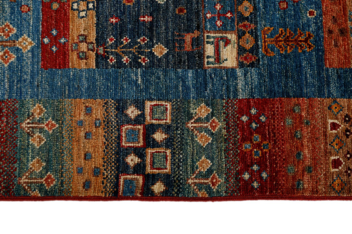 3x8 Blue and Multicolor Anatolian Traditional Runner