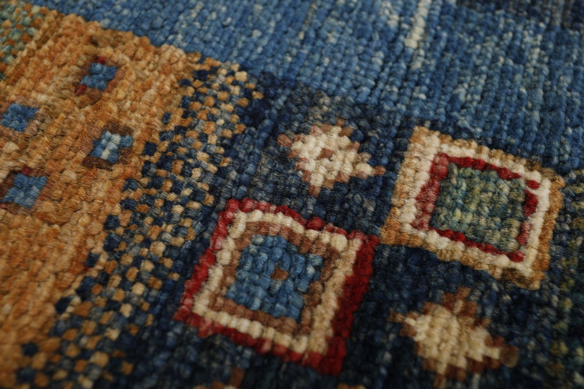3x8 Blue and Multicolor Anatolian Traditional Runner