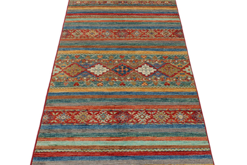 3x9 Brown and Multicolor Tribal Runner