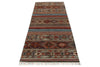 3x8 Light Gray and Multicolor Tribal Runner