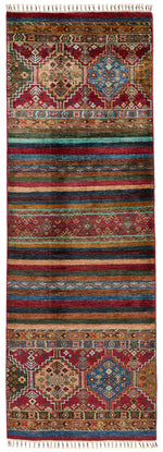 3x8 Brown and Multicolor Tribal Runner