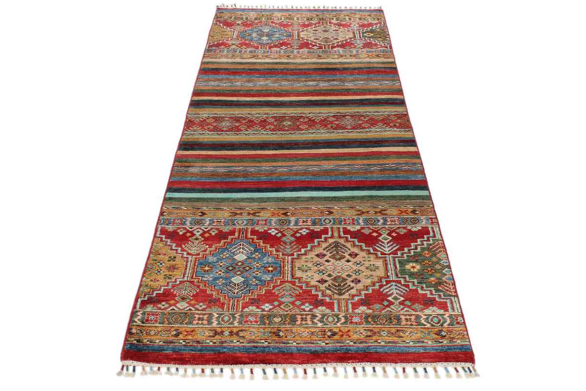 3x8 Brown and Multicolor Tribal Runner