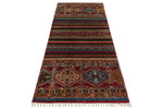 3x8 Brown and Multicolor Tribal Runner