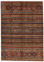 10x14 Brown and Multicolor Tribal Rug