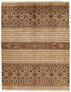 9x12 Light Brown and Multicolor Tribal Rug