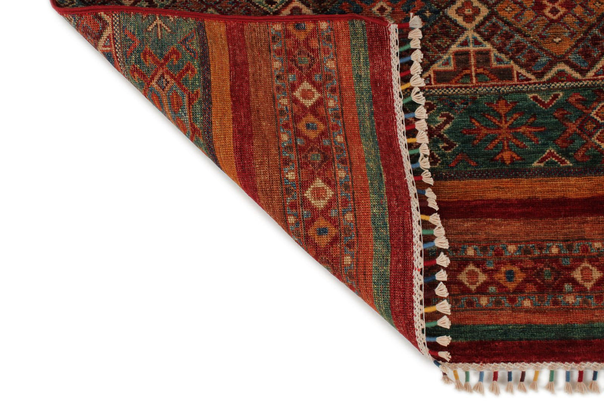 9x12 Multicolor and Brown Tribal Rug