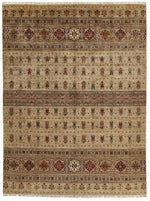 10x13 Camel and Multicolor Tribal Rug