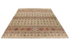 10x13 Camel and Multicolor Tribal Rug