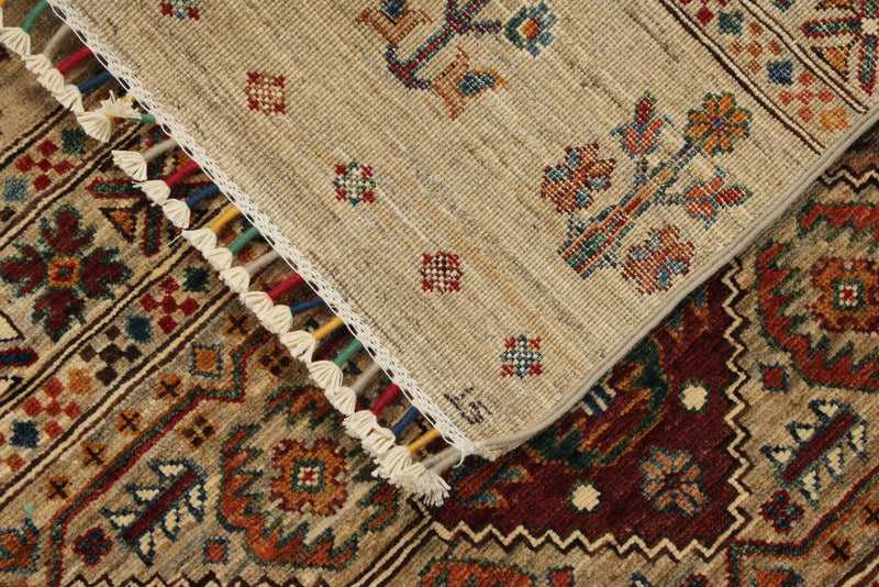 10x13 Camel and Multicolor Tribal Rug