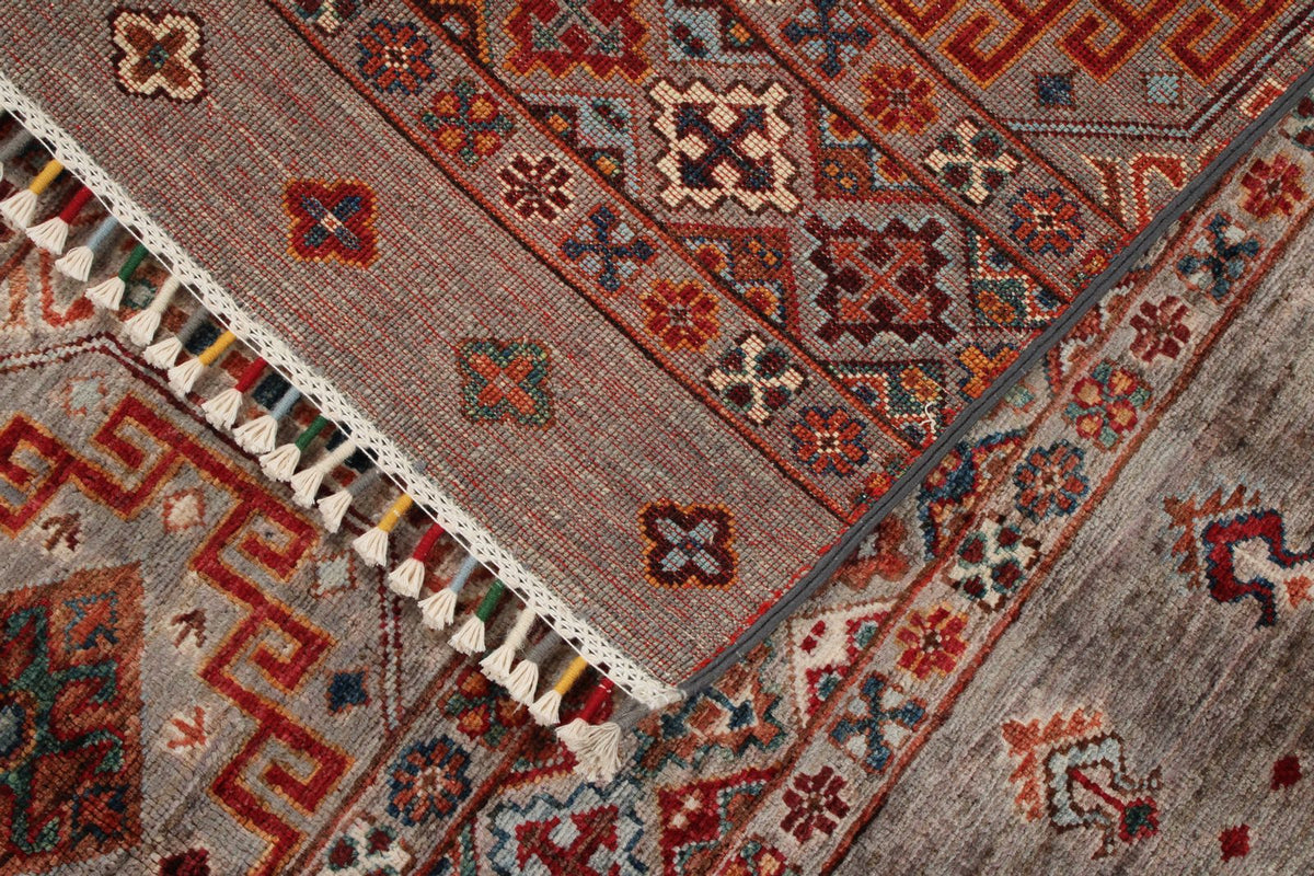 6x9 Rose and Multicolor Tribal Rug