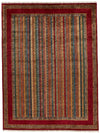 10x13 Multicolor and Red Turkish Tribal Rug