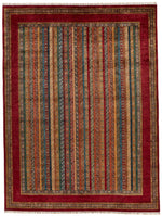 10x13 Multicolor and Red Turkish Tribal Rug