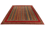 10x13 Multicolor and Red Turkish Tribal Rug