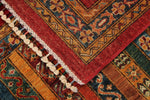 10x13 Multicolor and Red Turkish Tribal Rug