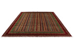 9x12 Multicolor and Red Turkish Tribal Rug