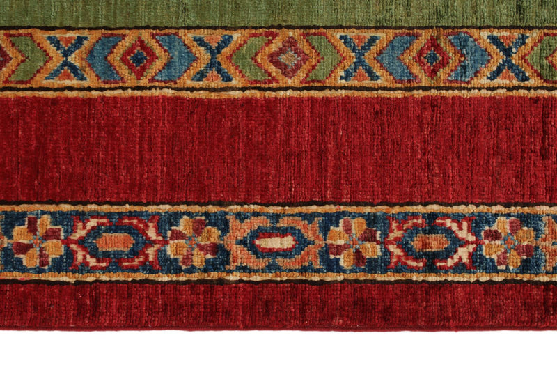 9x12 Multicolor and Red Turkish Tribal Rug