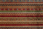 9x12 Multicolor and Red Turkish Tribal Rug