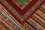 9x12 Multicolor and Red Turkish Tribal Rug