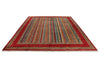 9x12 Multicolor and Red Turkish Tribal Rug