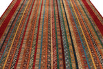 9x12 Multicolor and Red Turkish Tribal Rug