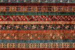 9x12 Multicolor and Red Turkish Tribal Rug