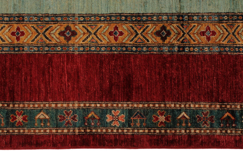 10x13 Multicolor and Red Turkish Tribal Rug