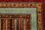 10x13 Multicolor and Red Turkish Tribal Rug