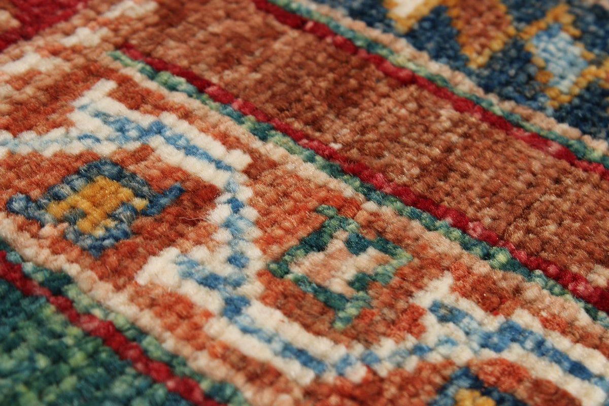 5x7 Multicolor and Blue Turkish Tribal Rug