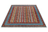 5x7 Multicolor and Blue Turkish Tribal Rug